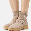 Pier One Leather - Botines Camperos - Beige