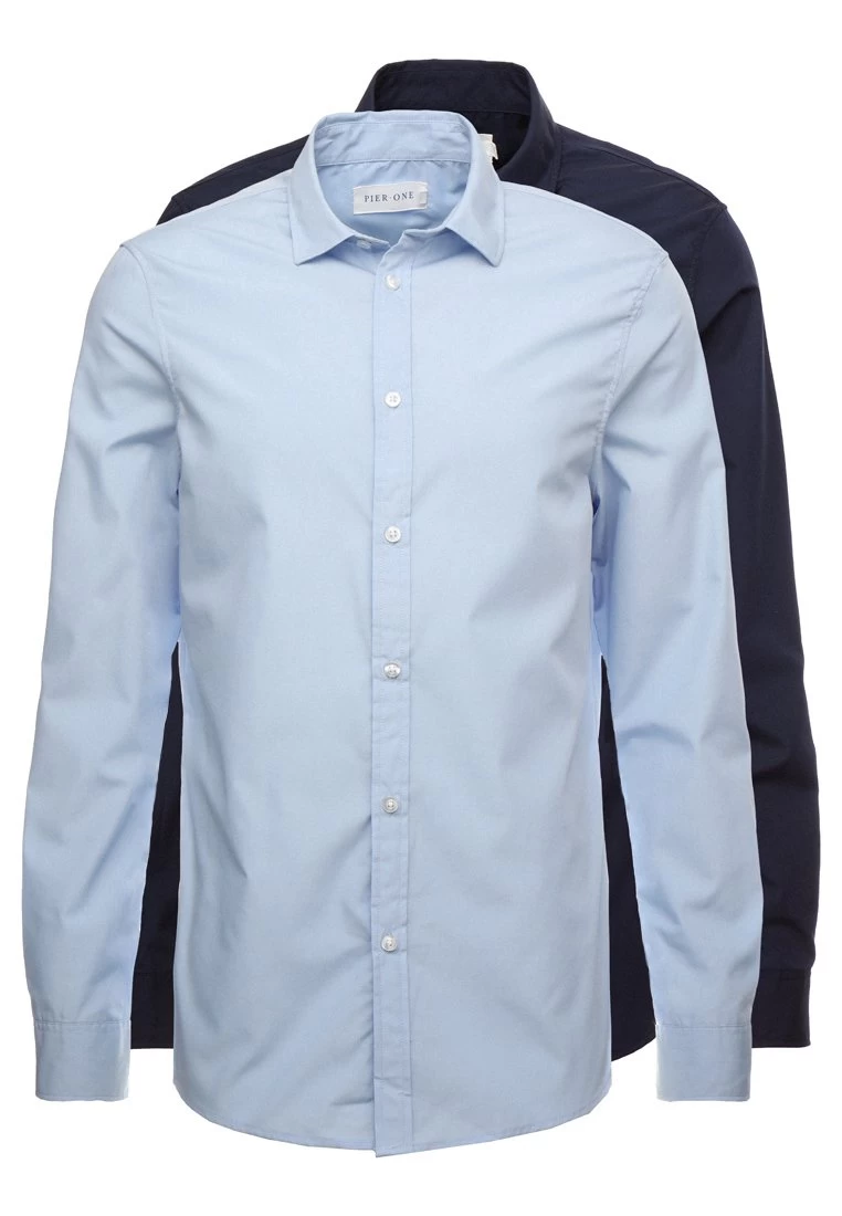 Pier One 2 Pack - Camisa Elegante - Light Blue/Dark Blue 8 Pier One 2 Pack - Camisa Elegante - Light Blue/Dark Blue - Image 6