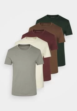Pier One 5 Pack - Camiseta Básica - Bordeaux/Light Grey/Brown -Tienda De Ropa 83cca5e18c004829aaae044651c3ddc2
