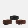 Pier One 3 Pack Unisex - Cinturón - Black/Brown /Cognac
