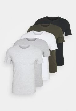 Pier One 5 Pack - Camiseta Básica - Black/White/Light Grey -Tienda De Ropa af2e3648ccfd4b198cd51d1c4b807340