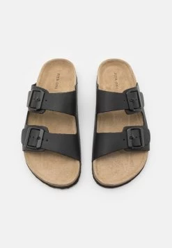 Pier One Leather Unisex - Sandalias Planas - Black -Tienda De Ropa b061839407e54921b9ac97b19ac0e9c5