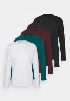 Pier One 5 Pack - Camiseta De Manga Larga - White/Dark Blue/Black -Tienda De Ropa d83220e9e54d43fcb8998bbd6af96e96