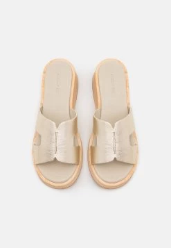 Pier One Leather - Zuecos - Gold -Tienda De Ropa e006cf8265204564bac3d48b81a35547