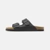 Pier One Leather Unisex - Sandalias Planas - Black -Tienda De Ropa e64e8642c35c432aa94ab6101a95f4d5