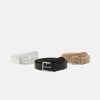 Pier One 3 Pack Unisex - Cinturón - Black/Beige/White